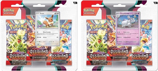 [PECG0940] Carte Pokemon - Scarlatto e Violetto Ossidiana Infuocata (Blister 3 Bustine + 1 Card)